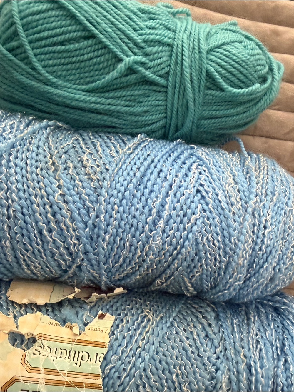Mixed Blue Yarn Bundle with Teal and Navy - Picture 2 of 3